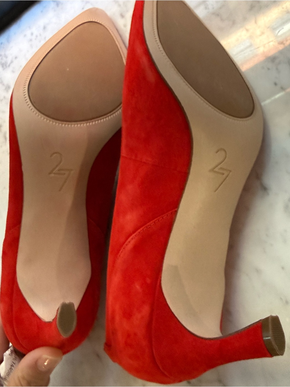 27 EDIT Naturalizer Faelyn Retro Poppy Suede Pumps 7.5M - Picture 2 of 5